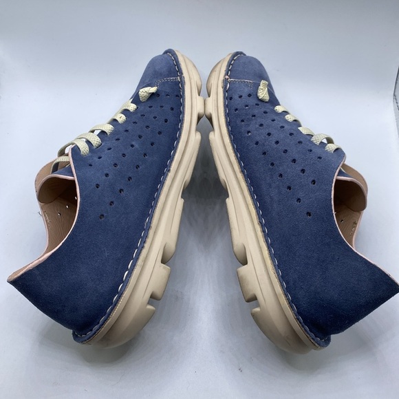 On Foot Perforated Suede Sneakers Blue Jean 38 Best Fits US Womens 7.5 - Picture 5 of 16